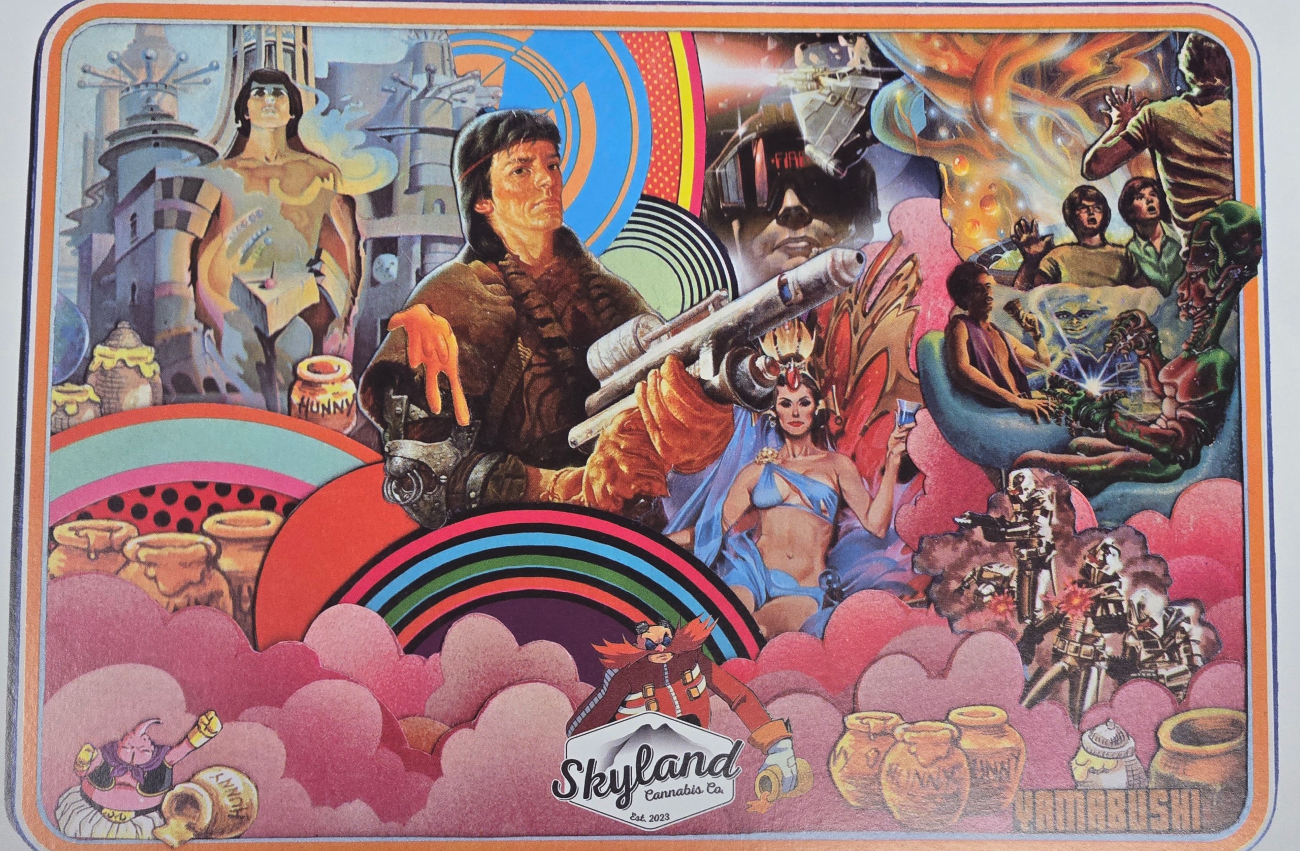 Skyland Cannabis 'We Trade Space Weapons For Hash' 12x18 Poster by Rob Yamabushi